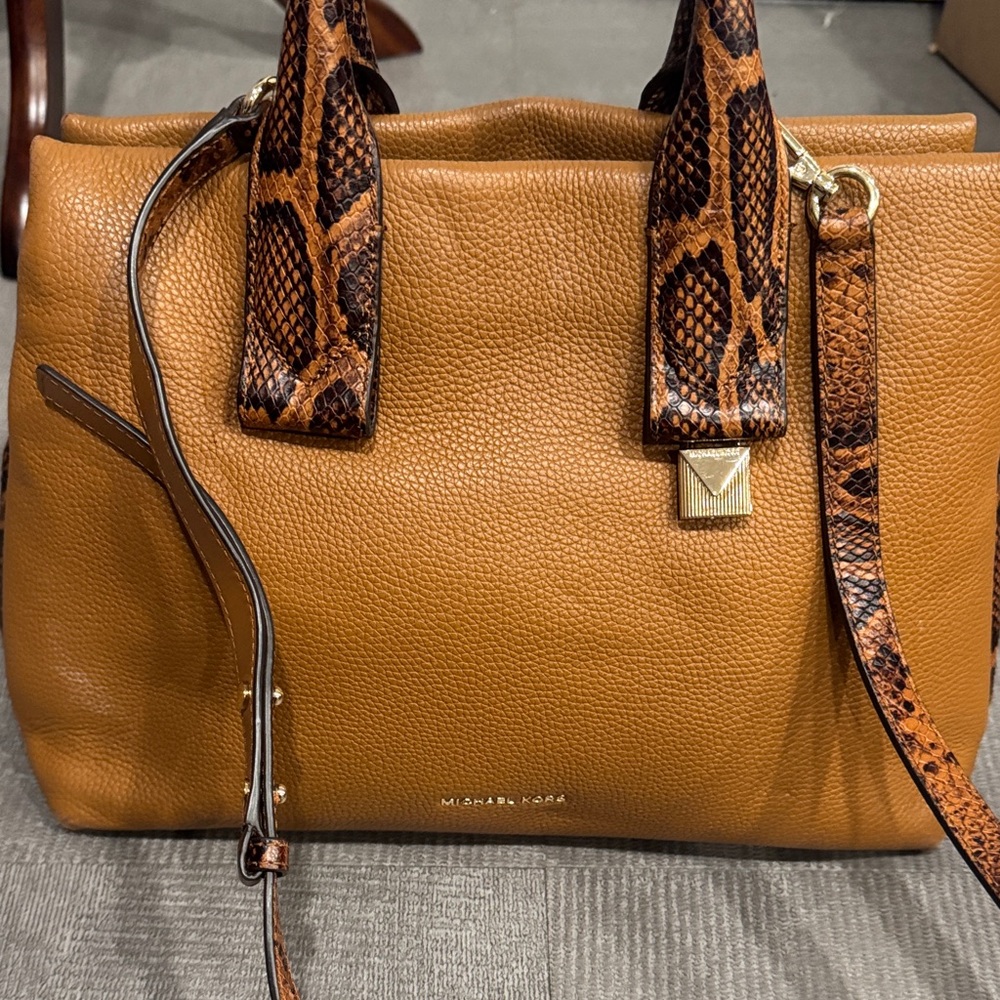 Michael Kors Rollins Small Python Leather Satchel… - image 4